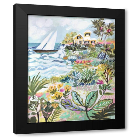 Island Cove Black Modern Wood Framed Art Print by Fields, Karen