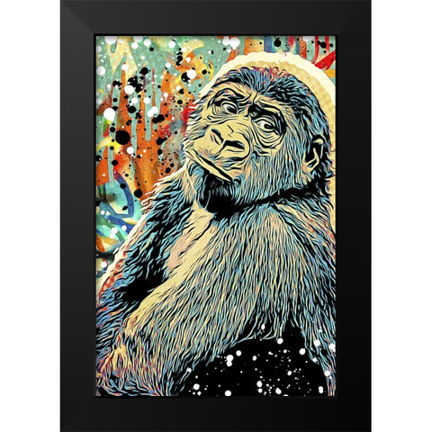 Gorilla Graffitied II Black Modern Wood Framed Art Print by Aldridge, Ashley