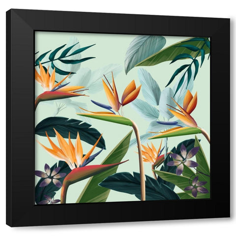 Tropical Flowers IV Black Modern Wood Framed Art Print with Double Matting by Arctic Frame