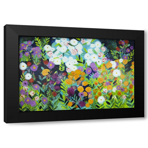 A Midnight Garden I Black Modern Wood Framed Art Print with Double Matting by Hampe, Shelley