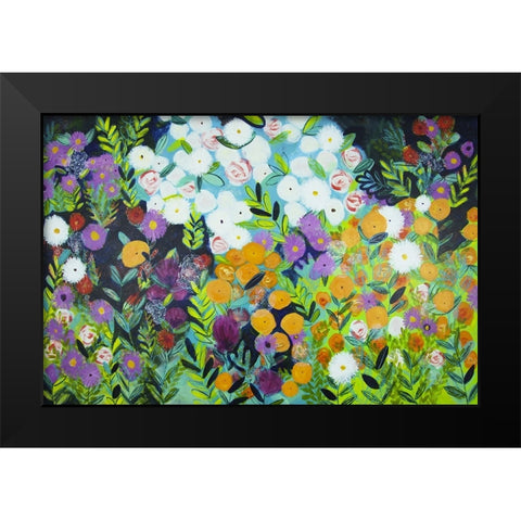 A Midnight Garden I Black Modern Wood Framed Art Print by Hampe, Shelley