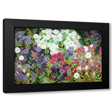 A Midnight Garden II Black Modern Wood Framed Art Print with Double Matting by Hampe, Shelley