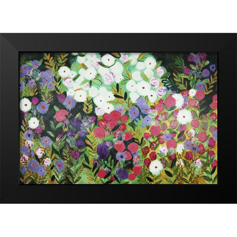 A Midnight Garden II Black Modern Wood Framed Art Print by Hampe, Shelley