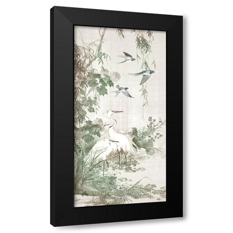 Chinoiserie Panel II Black Modern Wood Framed Art Print with Double Matting by Hunziker, Steve