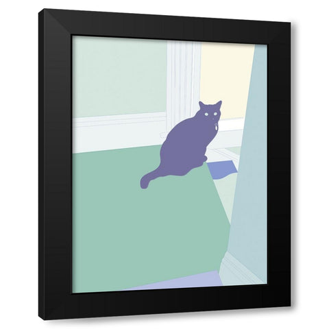 Curious Cat  I Black Modern Wood Framed Art Print by Weiss, Richard