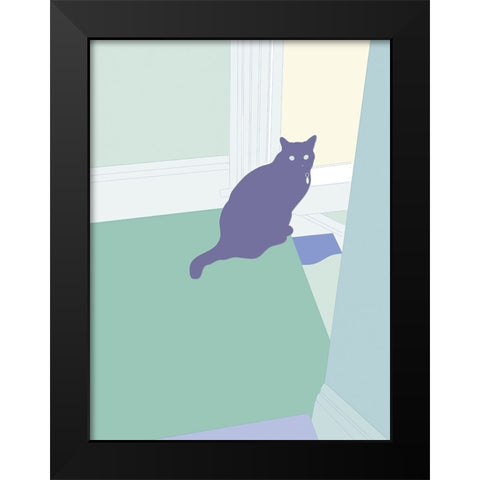 Curious Cat  I Black Modern Wood Framed Art Print by Weiss, Richard