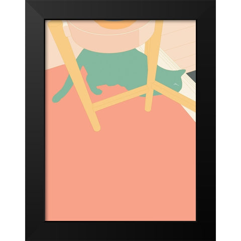 Curious Cat  II Black Modern Wood Framed Art Print by Weiss, Richard