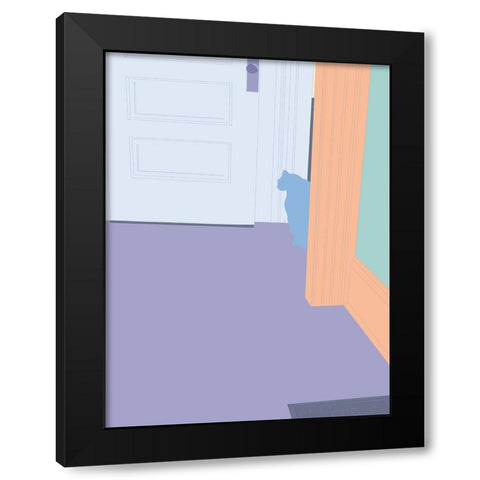 Curious Cat  III Black Modern Wood Framed Art Print by Weiss, Richard