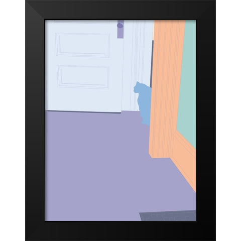 Curious Cat  III Black Modern Wood Framed Art Print by Weiss, Richard