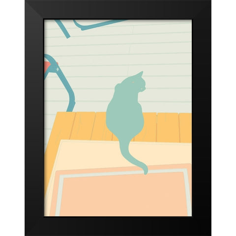 Curious Cat  IV Black Modern Wood Framed Art Print by Weiss, Richard