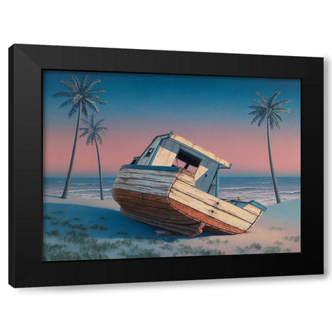 Barbados Sunset  II Black Modern Wood Framed Art Print with Double Matting by Courtney, Richard