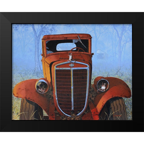 See No Evil Hear No Evil Squeak No Evil Black Modern Wood Framed Art Print by Courtney, Richard