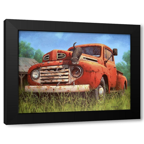 Chase on the Truck Black Modern Wood Framed Art Print by Courtney, Richard