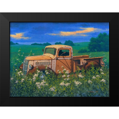 Truck In the Meadow I Black Modern Wood Framed Art Print by Courtney, Richard