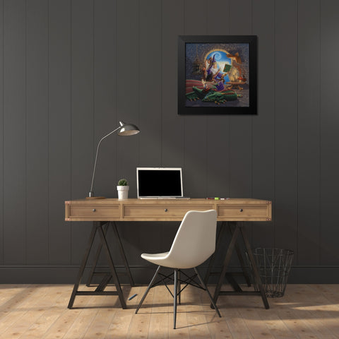 Wizards Lair Black Modern Wood Framed Art Print by Courtney, Richard