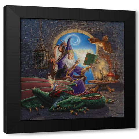 Wizards Lair Black Modern Wood Framed Art Print with Double Matting by Courtney, Richard
