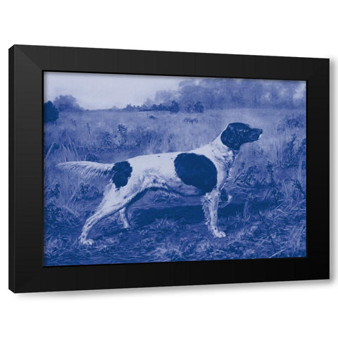 Antique Blue Dogs I Black Modern Wood Framed Art Print by Vision Studio