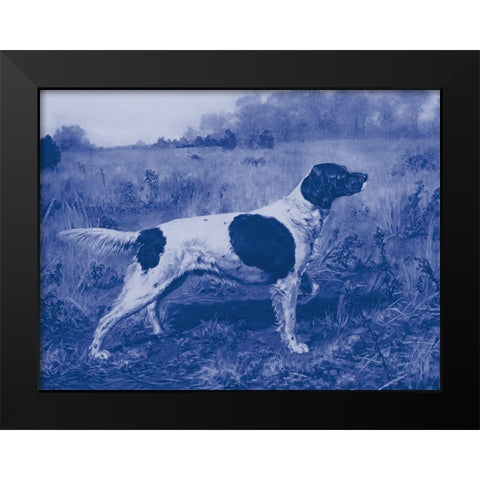 Antique Blue Dogs I Black Modern Wood Framed Art Print by Vision Studio