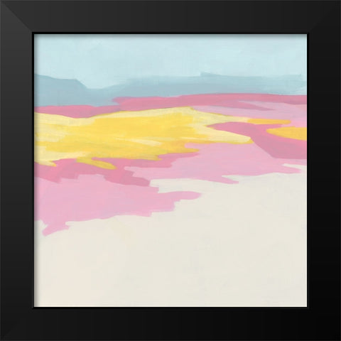 Flamingo Flats II Black Modern Wood Framed Art Print by Vess, June Erica