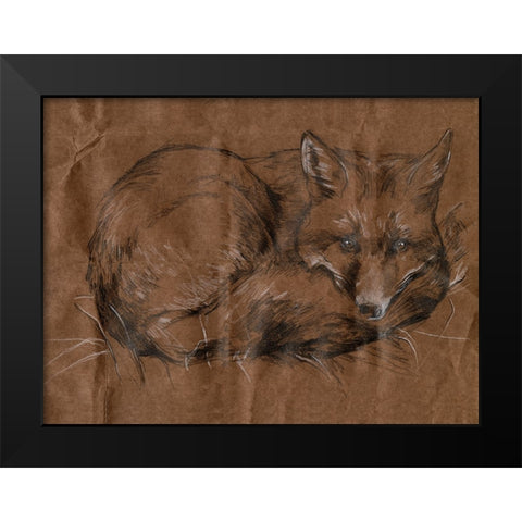 Crafty Fox I Black Modern Wood Framed Art Print by Parker, Jennifer Paxton