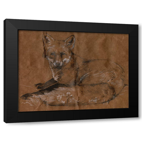 Crafty Fox II Black Modern Wood Framed Art Print with Double Matting by Parker, Jennifer Paxton