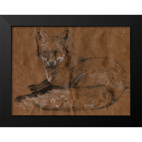 Crafty Fox II Black Modern Wood Framed Art Print by Parker, Jennifer Paxton