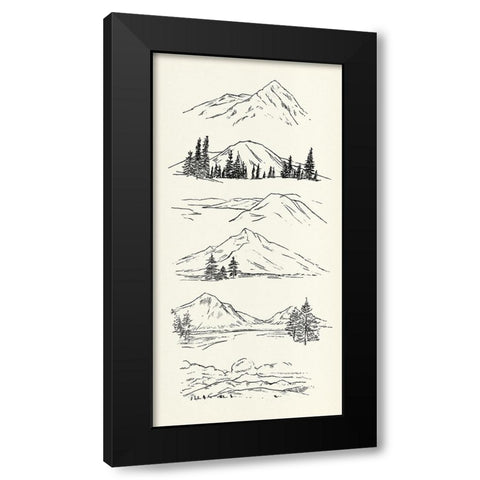 Mountain Ink II Black Modern Wood Framed Art Print with Double Matting by Warren, Annie
