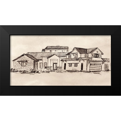 Village at Sunset I Black Modern Wood Framed Art Print by Wang, Melissa