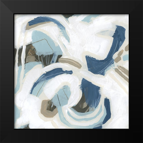 Azul Rhythm II Black Modern Wood Framed Art Print by Vess, June Erica