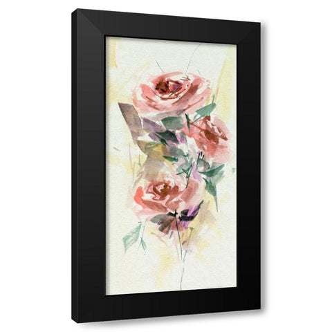 Rosa Flora II Black Modern Wood Framed Art Print with Double Matting by Wang, Melissa