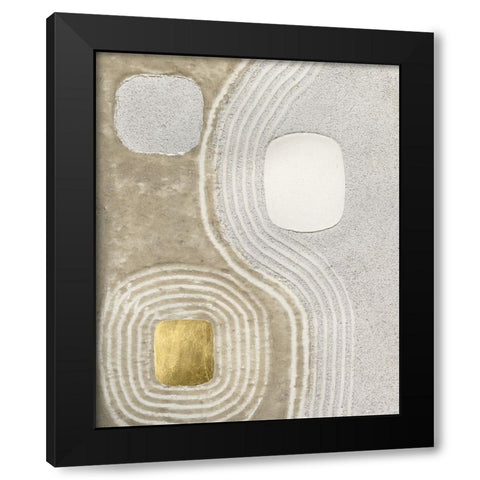 Golden Ishi I Black Modern Wood Framed Art Print with Double Matting by Lam, Vanna