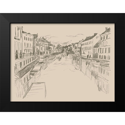 City Sketches V Black Modern Wood Framed Art Print by Vess, June Erica