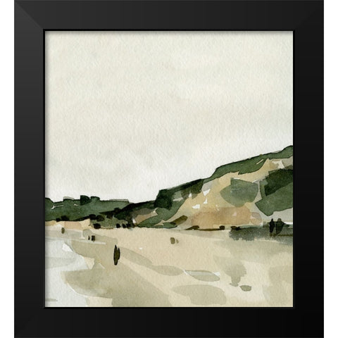 Custom Beachside Walk I - Vertical Black Modern Wood Framed Art Print by Caroline, Emma
