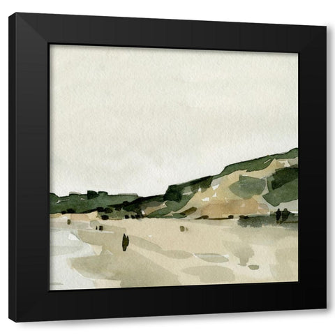 Custom Beachside Walk I Black Modern Wood Framed Art Print by Caroline, Emma
