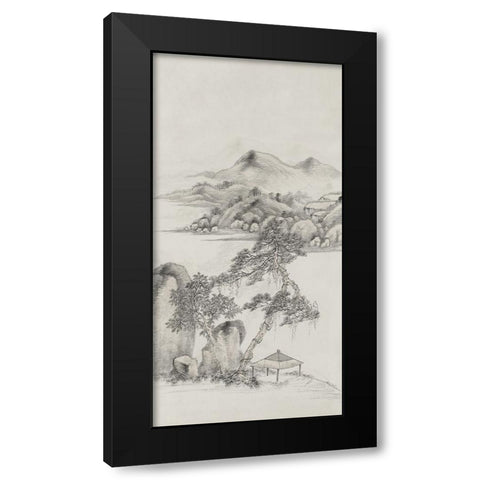 Chinese Mountain View II Black Modern Wood Framed Art Print with Double Matting by Haase, Andrea