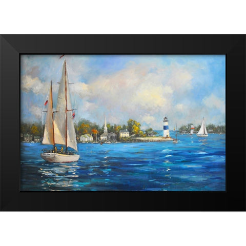 Sailing on Sunday Black Modern Wood Framed Art Print by Stevens, Allayn