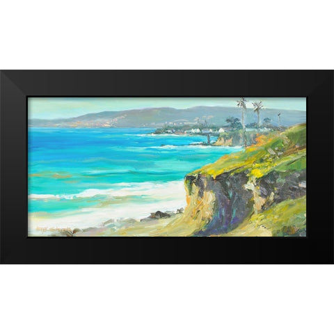 Coast Cliffs Black Modern Wood Framed Art Print by Stevens, Allayn