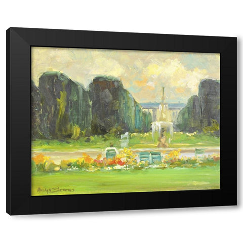 Italian Gardens Black Modern Wood Framed Art Print with Double Matting by Stevens, Allayn