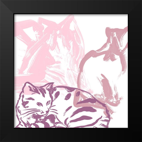 Paint Box Cats I Black Modern Wood Framed Art Print by Vess, June Erica