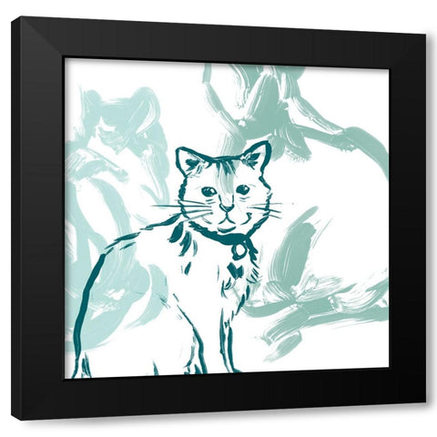 Paint Box Cats II Black Modern Wood Framed Art Print by Vess, June Erica