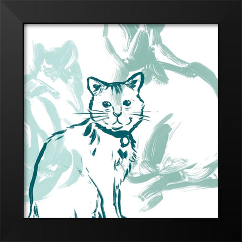 Paint Box Cats II Black Modern Wood Framed Art Print by Vess, June Erica