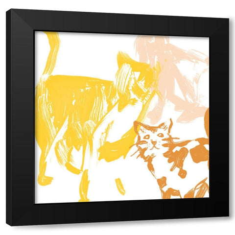 Paint Box Cats III Black Modern Wood Framed Art Print with Double Matting by Vess, June Erica