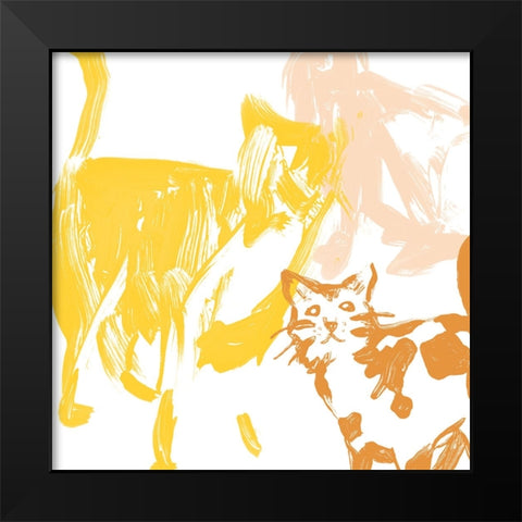 Paint Box Cats III Black Modern Wood Framed Art Print by Vess, June Erica