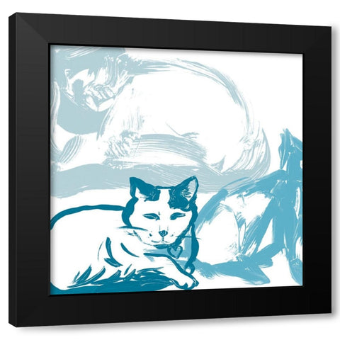 Paint Box Cats IV Black Modern Wood Framed Art Print with Double Matting by Vess, June Erica
