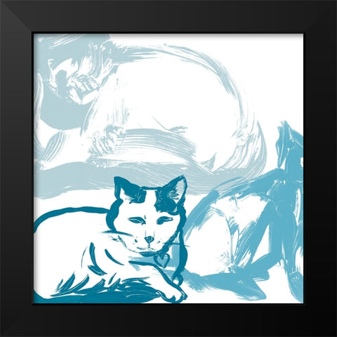 Paint Box Cats IV Black Modern Wood Framed Art Print by Vess, June Erica