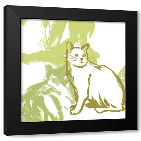 Paint Box Cats V Black Modern Wood Framed Art Print with Double Matting by Vess, June Erica