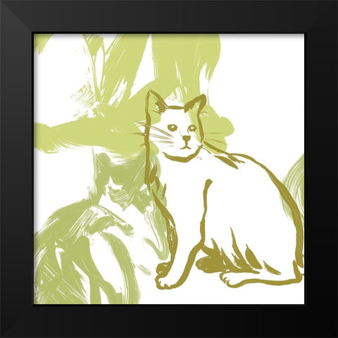 Paint Box Cats V Black Modern Wood Framed Art Print by Vess, June Erica