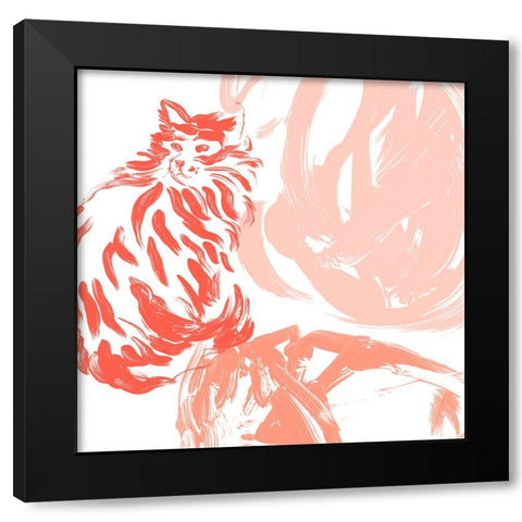 Paint Box Cats VI Black Modern Wood Framed Art Print with Double Matting by Vess, June Erica