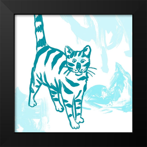 Paint Box Cats VII Black Modern Wood Framed Art Print by Vess, June Erica