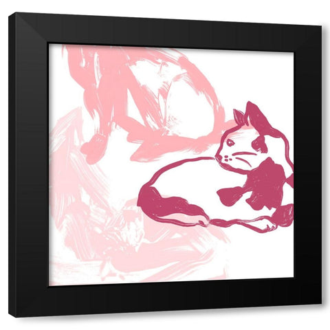 Paint Box Cats VIII Black Modern Wood Framed Art Print with Double Matting by Vess, June Erica